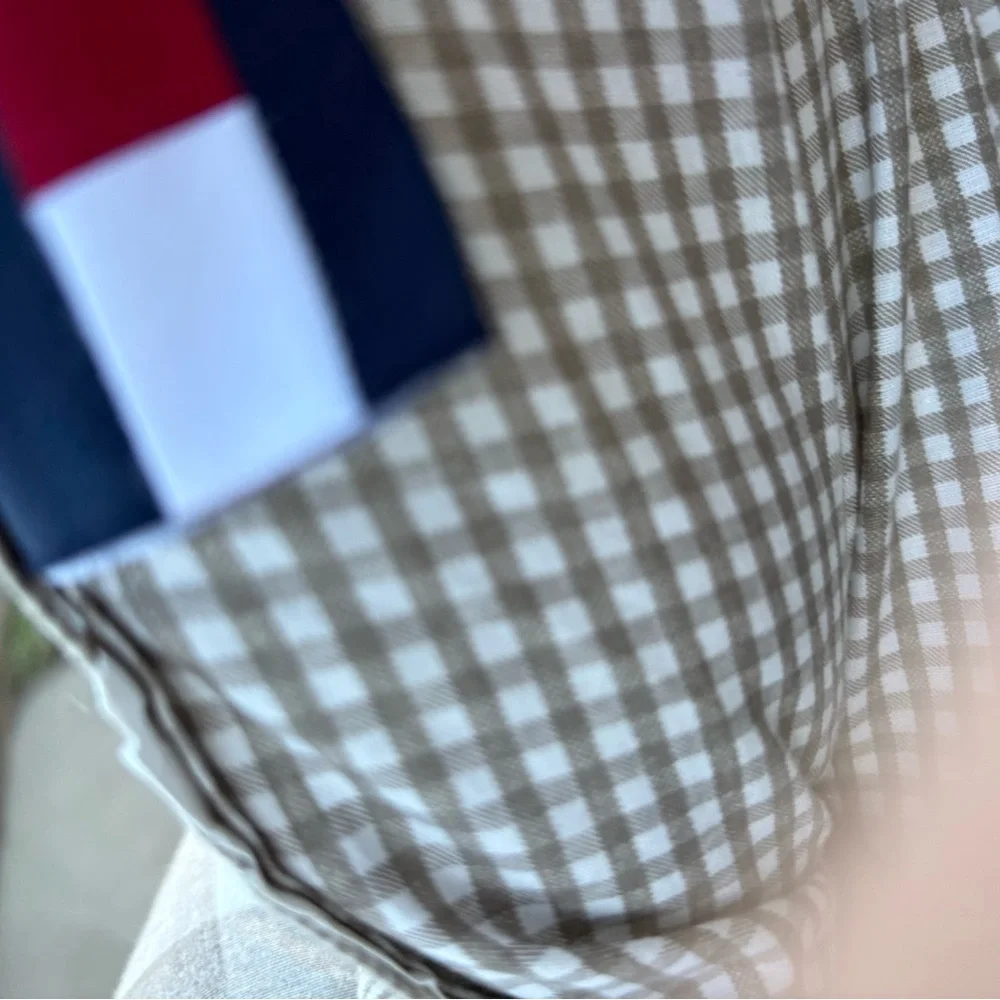 Tommy Hilfiger Plaid Comforter in Beige and White